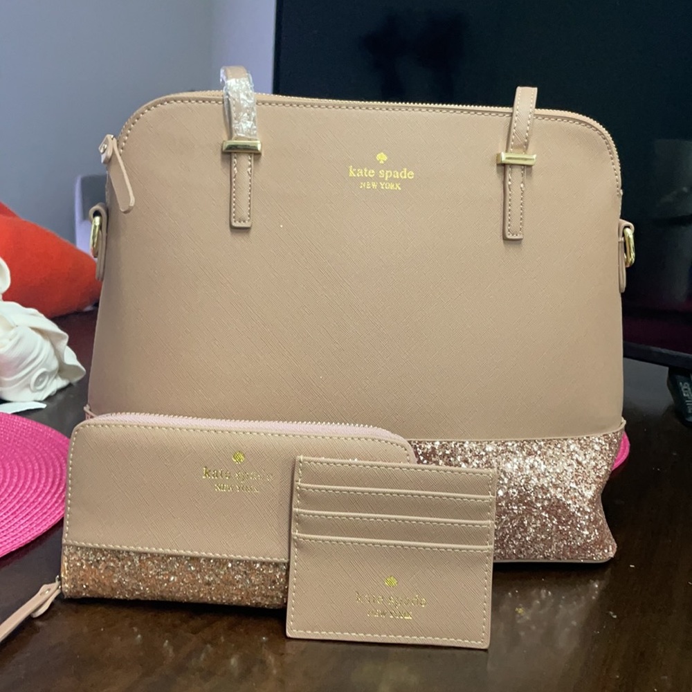 Kate Spade Glitter Purse, Wallet, and Card Holder